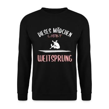 Weitsprung-Liebe - Unisex Pullover - Schwarz - Vorne - Alina (178cm) & Michal (187cm)