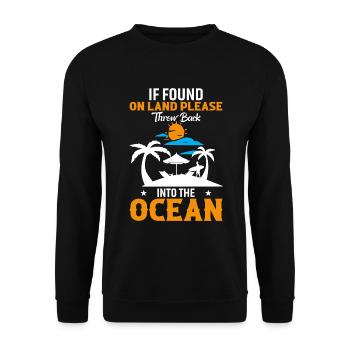S’il est trouvé sur terre, veuillez le jeter dans l’océan - Sweat-shirt Unisexe - noir - Devant - Alina (178cm) & Michal (187cm)