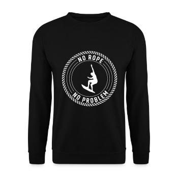 Kein Seil, kein Problem - Unisex Pullover - Schwarz - Vorne - Alina (178cm) & Michal (187cm)