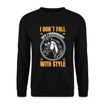 I Don´t Fall Off I Dismount With Style - Unisex Sweatshirt - black - Front - Alina (178cm) & Michal (187cm)