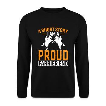 Une histoire courte, je suis un fier maréchal-ferrant - Sweat-shirt Unisexe - noir - Devant - Alina (178cm) & Michal (187cm)