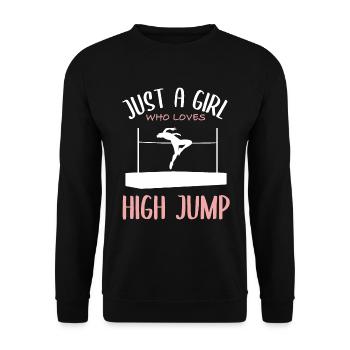 Fille Aime La Passion Du Saut En Hauteur - Sweat-shirt Unisexe - noir - Devant - Alina (178cm) & Michal (187cm)