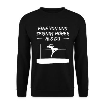 Je saute plus haut que ton cadeau - Sweat-shirt Unisexe - noir - Devant - Alina (178cm) & Michal (187cm)