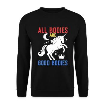 All Bodies Are Good Bodies - Unisex Sweatshirt - black - Front - Alina (178cm) & Michal (187cm)