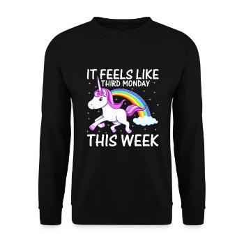 J’ai l’impression d’être le troisième lundi de la semaine - Sweat-shirt Unisexe - noir - Devant - Alina (178cm) & Michal (187cm)
