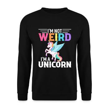 I'm Not Weird I'm A Unicorn - Unisex Sweatshirt - black - Front - Alina (178cm) & Michal (187cm)