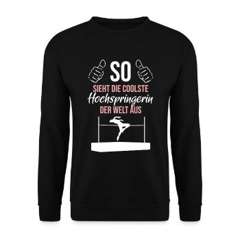 Coolest high jumper ever - Unisex Sweatshirt - black - Front - Alina (178cm) & Michal (187cm)