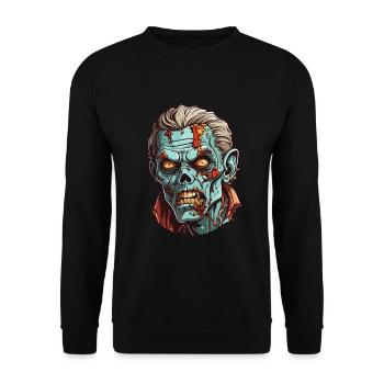 Tête de zombie - Sweat-shirt Unisexe - noir - Devant - Alina (178cm) & Michal (187cm)