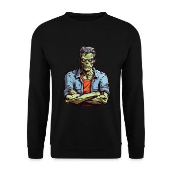 Zombie genervt - Unisex Pullover - Schwarz - Vorne - Alina (178cm) & Michal (187cm)