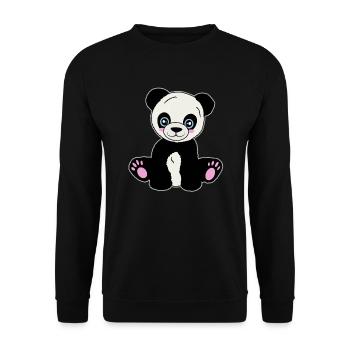 Adorable Panda Friend - Unisex Sweatshirt - black - Front - Alina (178cm) & Michal (187cm)