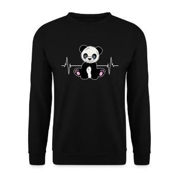 Panda Heartbeat pour les amoureux des animaux - Sweat-shirt Unisexe - noir - Devant - Alina (178cm) & Michal (187cm)