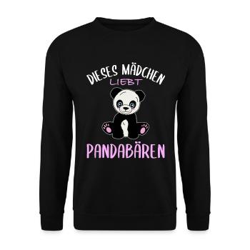 Girl's heart for pandas - Unisex Sweatshirt - black - Front - Alina (178cm) & Michal (187cm)