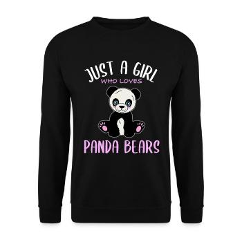 Girl's heart for pandas - Unisex Sweatshirt - black - Front - Alina (178cm) & Michal (187cm)