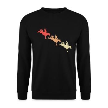 Confrontation de rodéo en couleur - Sweat-shirt Unisexe - noir - Devant - Alina (178cm) & Michal (187cm)