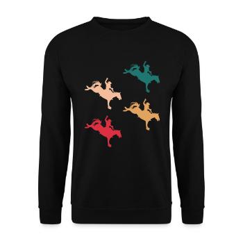 Confrontation de rodéo en couleur - Sweat-shirt Unisexe - noir - Devant - Alina (178cm) & Michal (187cm)