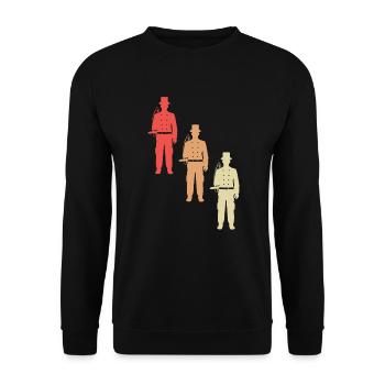 Bunte Welt der Schornsteinfeger - Unisex Pullover - Schwarz - Vorne - Alina (178cm) & Michal (187cm)