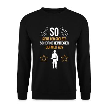 Weltbester Schornsteinfeger – Coole Eleganz - Unisex Pullover - Schwarz - Vorne - Alina (178cm) & Michal (187cm)