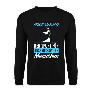 Freestyle-skiing – Sportkunst pur - Unisex Pullover - Schwarz - Vorne - Alina (178cm) & Michal (187cm)