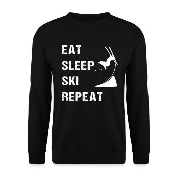 Ski freestyle – Mangez, dormez, répétez - Sweat-shirt Unisexe - noir - Devant - Alina (178cm) & Michal (187cm)