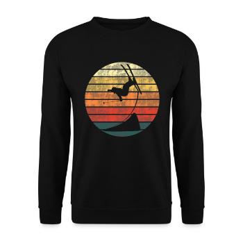 Freestyle skis in the sunset - Unisex Sweatshirt - black - Front - Alina (178cm) & Michal (187cm)