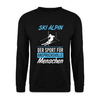 Elite Ski Alpin Style Geschenk - Unisex Pullover - Schwarz - Vorne - Alina (178cm) & Michal (187cm)