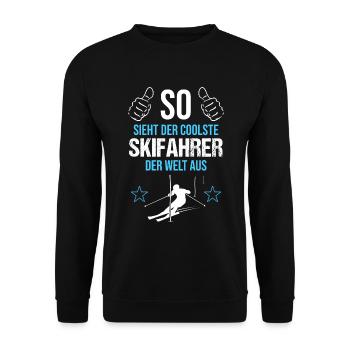 World's Best Skier Look Gift - Unisex Sweatshirt - black - Front - Alina (178cm) & Michal (187cm)