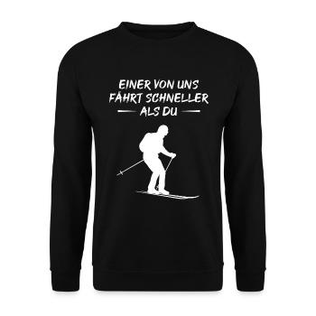 Cadeau pour les skieurs de vitesse - Sweat-shirt Unisexe - noir - Devant - Alina (178cm) & Michal (187cm)