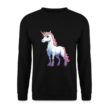 Illustration de licorne mignonne - Sweat-shirt Unisexe - noir - Devant - Alina (178cm) & Michal (187cm)