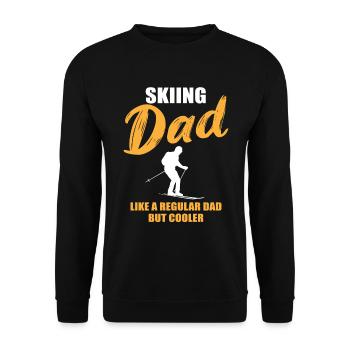 Geschenk für den coolen Ski-Dad - Unisex Pullover - Schwarz - Vorne - Alina (178cm) & Michal (187cm)