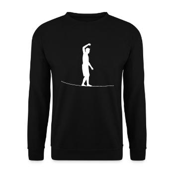 Master of the slackline - Unisex Sweatshirt - black - Front - Alina (178cm) & Michal (187cm)