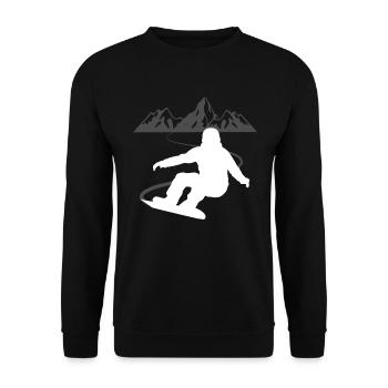 Snowboarder's panorama - pure summit atmosphere - Unisex Sweatshirt - black - Front - Alina (178cm) & Michal (187cm)