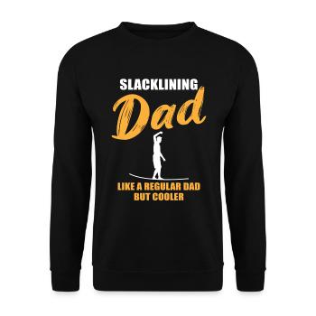 Slackline-Papa – Cooler gehts nicht - Unisex Pullover - Schwarz - Vorne - Alina (178cm) & Michal (187cm)