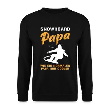 Snowboard Dad – Extra Cool - Unisex Sweatshirt - black - Front - Alina (178cm) & Michal (187cm)