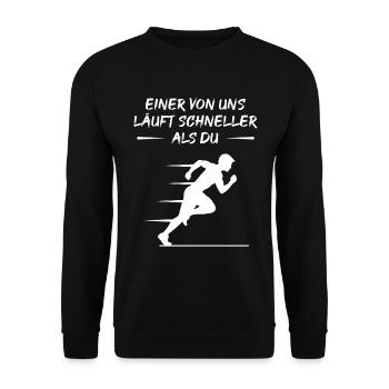 Schneller Sprinter Herausforderung - Unisex Pullover - Schwarz - Vorne - Alina (178cm) & Michal (187cm)