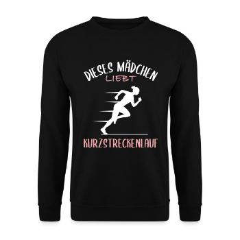 Sprintliebe – Für schnelle Mädchen - Unisex Pullover - Schwarz - Vorne - Alina (178cm) & Michal (187cm)