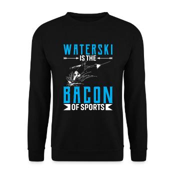 Waterski Is The Bacon Of Sports - Unisex Sweatshirt - black - Front - Alina (178cm) & Michal (187cm)
