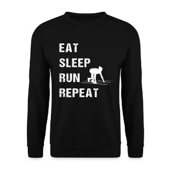 Runners Life – Immer im Lauf - Unisex Pullover - Schwarz - Vorne - Alina (178cm) & Michal (187cm)