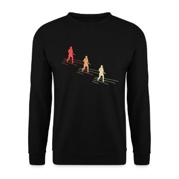 Bunter Staffellauf Spirit - Unisex Pullover - Schwarz - Vorne - Alina (178cm) & Michal (187cm)