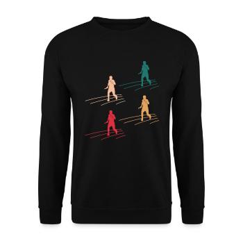 Bunter Staffellauf Spirit - Unisex Pullover - Schwarz - Vorne - Alina (178cm) & Michal (187cm)