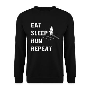 Mantra du coureur - Mangez, dormez, courez, répétez - Sweat-shirt Unisexe - noir - Devant - Alina (178cm) & Michal (187cm)
