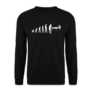 Evolution Tischtennis Spieler Geschenk - Unisex Pullover - Schwarz - Vorne - Alina (178cm) & Michal (187cm)