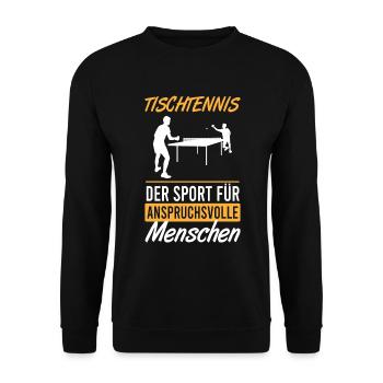 Cadeau sportif sophistiqué pour le tennis de table - Sweat-shirt Unisexe - noir - Devant - Alina (178cm) & Michal (187cm)