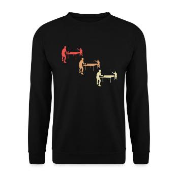 Colorful Table Tennis Match Design - Unisex Sweatshirt - black - Front - Alina (178cm) & Michal (187cm)