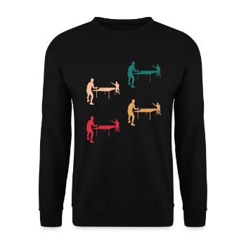Colorful Table Tennis Match Design - Unisex Sweatshirt - black - Front - Alina (178cm) & Michal (187cm)