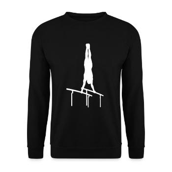 Power and elegance – gymnasts in action - Unisex Sweatshirt - black - Front - Alina (178cm) & Michal (187cm)