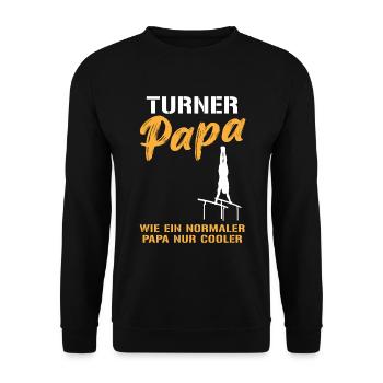 Turner Papa – Combinaison de la coolitude sportive - Sweat-shirt Unisexe - noir - Devant - Alina (178cm) & Michal (187cm)
