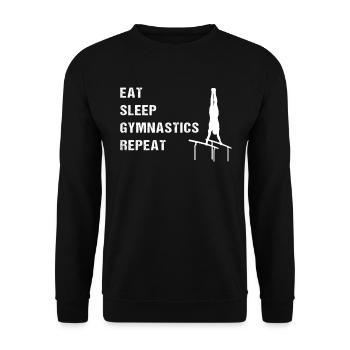Manger Sommeil Gymnastique Répéter - Sweat-shirt Unisexe - noir - Devant - Alina (178cm) & Michal (187cm)