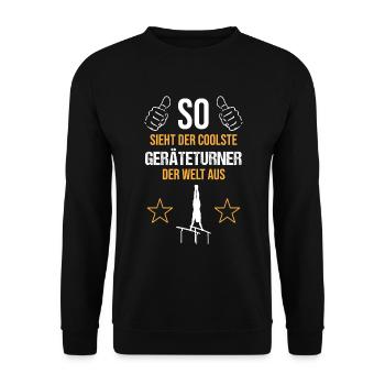 Coolest Gymnast World Statement - Unisex Sweatshirt - black - Front - Alina (178cm) & Michal (187cm)
