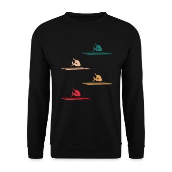 Weitsprung Athletik Dynamik Geschenk - Unisex Pullover - Schwarz - Vorne - Alina (178cm) & Michal (187cm)
