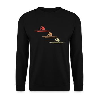 Saut en longueur athlétisme dynamique cadeau - Sweat-shirt Unisexe - noir - Devant - Alina (178cm) & Michal (187cm)